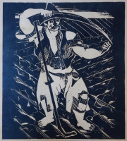 Derkovits Gyula (1894-1934): Kaszafenő paraszt, 1928 (Dózsa-sorozat)