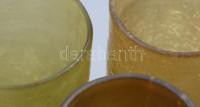 4+1 db kraklé üveg pohár. Irán. Kézzel készített hutaüveg, anyagában színezett, hibátlan kb 15 cm / Iranian glassware
