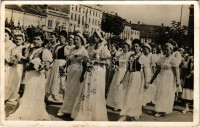 1940 Csíkszereda, Miercurea Ciuc, bevonulás, magyar zászló / entry of the Hungarian troops, Hungarian flag (fl)