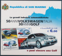 2004 50 éves az olasz Volkswagen gyártás bélyegfüzet MH 7 (Mi 2154-2157)