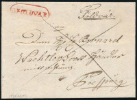 1836 Franco levél hátoldali 12kr viteldíjjal, D.FÖLDVÁR - Pozsony
