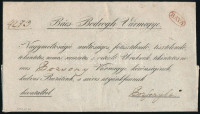 1837 Hivatalos levél piros BAYA bélyegzéssel Pozsonyba