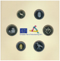 2011. 5Ft-200Ft (6xklf) forgalmi sor szettben, Magyarország pénzérméi sorozat, belső tok ragasztása kissé elengedett T:PP Adamo FO45.1