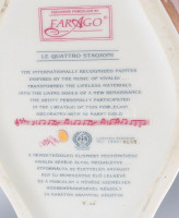 Hollóházi porcelán váza Faragó Miklós (1947- ) által tervezett Le Quattro Staggioni - Négy évszak mintával díszítve, jelzett, levonóképes, sorszámozott: 1999 darabból az 1299. számú. Jelzett, hibátlan, tanúsítvánnyal, m: 35