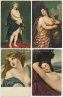 40 db RÉGI Stengel művészlap, közte erotikusak is, főleg megíratlan / 40 pre-1945 Stengel & Co. art postcards, with erotic cards, mainly unused