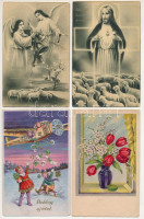 7 db RÉGI üdvözlőlap / 7 pre-1945 greeting postcards