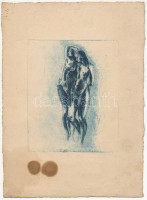 Jelzés nélkül: Női aktok. Rézkarc, papír, foltos, 14,5×11,5 cm
