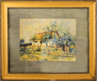 Tepes jelzéssel: Tavaszi kert. Akvarell, papír Üvegezett fakeretben. 19x25 cm.