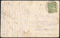 1915 Back Alajos műépítész által vezetett ostffyasszonyfai fogolytábor építkezésen résztvevő Vojtek Ferencnek címzett, a pozsonyi cs. és kir. hadtestparancsnokság épületét ábrázoló képeslap