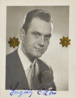 Gábor Zsazsa (1917-2016) korában Gábor Sári magyar - amerikai színésznő autográf aláírással ellátott fotója 21x26 cm + párja Szigethy Ödön aláírt fotója 6x9 cm