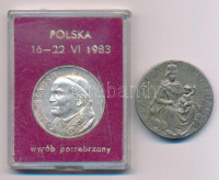 Vegyes, 2db-os vallási érem tétel, benne: DN Sanctus Emericus / Patrona Hungariae kétoldalas fém medál fül nélkül (32,5mm) + Lengyelország 1983. II. János Pál kétoldalas fém emlékérem eredeti műanyag tokban + T:AU,VF, repedt