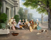 Theodore Levigne (1848-1912): Kártyázók, 1897