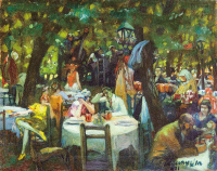 Ducsay Béla (1893-1967): Kerthelyiségben, 1931
