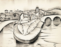 Molnár-C. Pál (1894-1981): Isola Tiberina