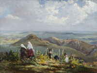 Tscheligi Csürös Lajos (1913-2003): Balaton-felvidéki szüretelők