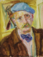 Frank Frigyes (1890-1976): Kalapos önarckép