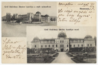 HOMONNA 1917 Régi képeslap, Gróf Andrássy kastélya, ritka képeslap