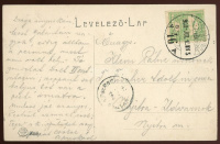 GALÁNTA 1908. Vasútállomás, ritka képeslap, mozgóposta bélyegzéssel
