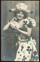 KÁRTYA MOTÍVUM szép képeslap, Nagyszombat 1910.